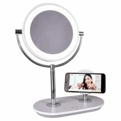 bathroom mirrors Shop 11 Best deal ๐ OttLite Technologies OttLite Wireless Charging LED Makeup Mirror In White ๐งจ