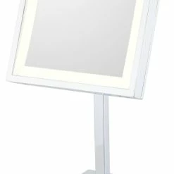 Coupon 🎁 Aptations Square Rechargeable LED Lighted Freestanding Makeup Mirror, Chrome, Warm White L 🌟