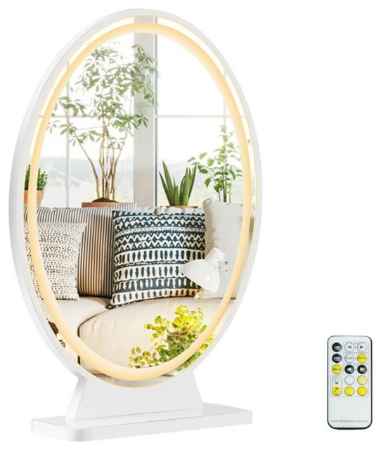 Outlet ✨ Gymax Hollywood Vanity Lighted Makeup Mirror Remote Control 4 Color Dimming ⌛ 1 Outlet ✨ Gymax Hollywood Vanity Lighted Makeup Mirror Remote Control 4 Color Dimming ⌛