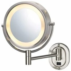 Promo 👍 Jerdon 8" Lighted Wall Mirror, Direct Wire With 5X-1X Mag, Nickel 💯