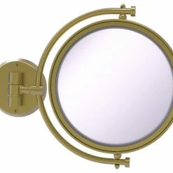 Buy 😉 Allied Brass 8" Wall Mounted Make-Up Mirror 2xMagnification, Satin Brass 🌟