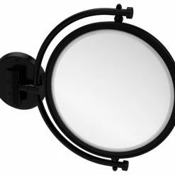 Best Sale 🎉 Allied Brass 8" Wall Mounted Make-Up Mirror 5X Magnification, Matte Black ✔️