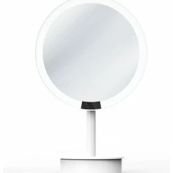 Coupon 😍 WS Bath Collections WS 90SR WM Magnifying Makeup Mirror In Matte White W/ LED Light ✔️