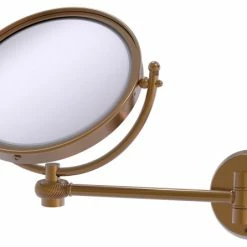 Best Sale 🧨 Allied Brass 8" Wall Mounted Make-Up Mirror 3xMagnification, Brushed Bronze 👏