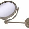 New ⌛ Allied Brass 8" Wall Mounted Make-Up Mirror 2xMagnification, Antique Pewter ✔️