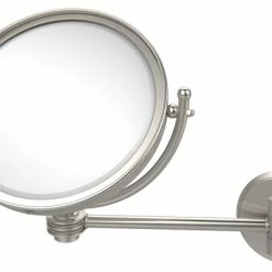 Coupon 🌟 Allied Brass 8" Wall Mounted Make-Up Mirror 3xMagnification, Satin Nickel 🌟
