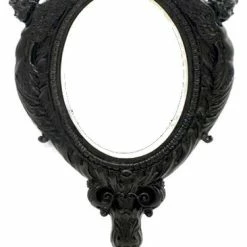 Discount 😍 XoticBrands Baroque Mirror With Two Cherubs, Black 🛒