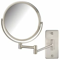 New 🌟 Jerdon 8" Wall Mirror With Over Sized Base, 5X Mag, Nickel 🎁