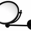 Buy 👍 Allied Brass 8" Wall Mounted Make-Up Mirror 3xMagnification, Matte Black 🧨
