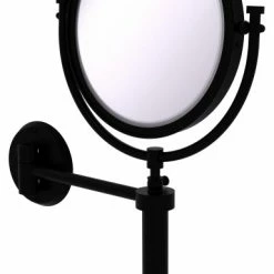 Best Pirce 😍 Allied Brass Tribecca Wall Mounted Make-Up Mirror 8" Diameter, 2xMagnification, Matte Black 🛒