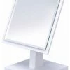 Best reviews of 🛒 Benjara Square Makeup Mirror With Wooden Pedestal Base, White And Silver 👍