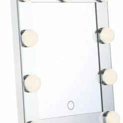 Best Sale 🎉 Eurofase Lighting Eurofase Portable Hollywood LED Mirror, Chrome/Frost PC 🎁