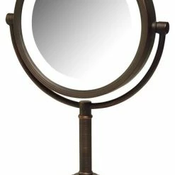 Discount 🥰 Jerdon 8.5" LED Lighted Wall Mirror With 8X-1X Mag, Bronze ✔️