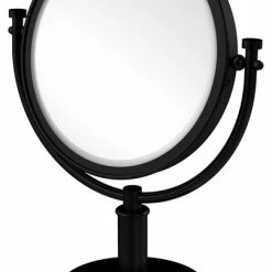 Best Sale 🥰 Allied Brass DM-4D/4X-BKM 8" Vanity Top Make-Up Mirror 4X Magnification, Matte Black 🔥