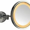 Best reviews of 😉 SEE ALL INDUSTRIES Modern Nickel Wall Mounted LED Lighted Make Up Mirror, Corded Plug-In 😀