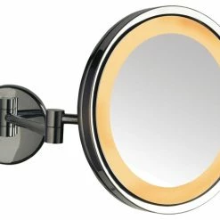 Best reviews of 😉 SEE ALL INDUSTRIES Modern Nickel Wall Mounted LED Lighted Make Up Mirror, Corded Plug-In 😀
