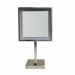 Discount 👏 Whitehaus Collection Square Freestanding Led 5X Magnified Mirror 🎉