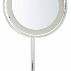Wholesale 🌟 Jerdon HL1015CL 9.5-Inch Tabletop LED Halo Lighted Mirror With 5x Magnification 🌟