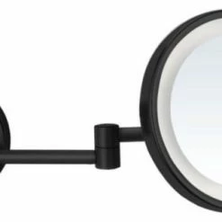 Cheapest 💯 Nameeks Matte Black Wall Mounted 7x Magnifying Mirror With LED, Hardwired 🎉