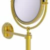 Wholesale 💯 Allied Brass Soho Wall-Mount Make-Up Mirror, 8" Dia, 4X Magnification, Polished Brass 💯