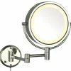 Hot Sale 🎁 SEE ALL INDUSTRIES Modern Chrome Wall Mounted Lighted Make Up Mirror, Corded Plug-In 🤩