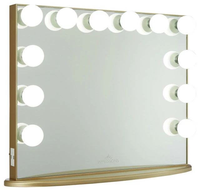 Hot Sale ๐คฉ Impressions Vanity Company Hollywood Glow Plus Vanity Mirror, Champagne Gold, Frosted Bulbs, Non-Bluetooth โ 1 Hot Sale ๐คฉ Impressions Vanity Company Hollywood Glow Plus Vanity Mirror, Champagne Gold, Frosted Bulbs, Non-Bluetooth โ