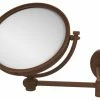 New 🎉 Allied Brass 8" Wall Mounted Extending Make-Up Mirror 3xMagnification, Twist, Antique Bronze ⭐
