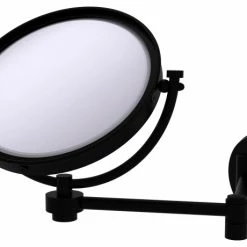 New ❤️ Allied Brass 8" Wall-Mount Extending Make-Up Mirror 5X Magnification, Matte Black ⭐
