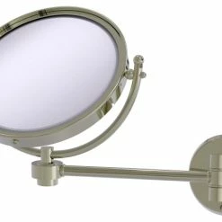 Brand new 👏 Allied Brass 8" Wall Mounted Make-Up Mirror 4xMagnification, Polished Nickel 🌟