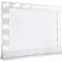 Flash Sale ✔️ Impressions Vanity Company Hollywood Reflection Pro Vanity Mirror, Silver, Bluetooth, Clear Led Globe Bulbs 🔔