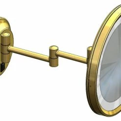 Best Pirce 🤩 Aptations Single-Sided Round LED Wall Mirror With Switchable Light Color, Brushed Brass ⭐