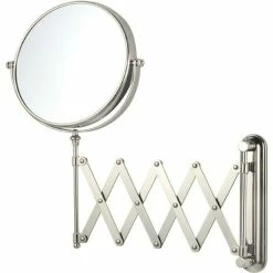 Outlet 🌟 Nameeks Double Face Adjustable Magnifying Mirror, Satin Nickel 🤩