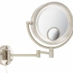 Cheap ✔️ Jerdon HL8515N 8.5-Inch Two-Sided Swivel Halo Lighted Wall Mount Mirror With 7x ✨