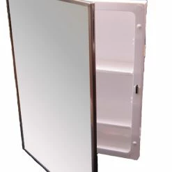 Hot Sale 🥰 Ketcham Medicine Cabinets/Fred Silver & Company Bright Annealed Stainless Steel Framed Mirror Medicine Cabinet 16"x22" 🎉