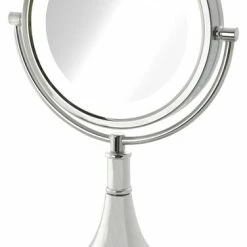 Cheapest 🌟 Jerdon Sharper Image 8.5" Battery LED Lighted Mirror, 8X-1X Mag, Chrome ✔️