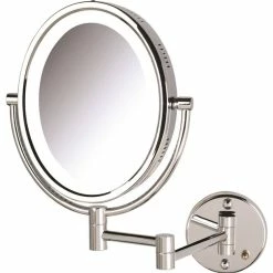 Outlet ⭐ Jerdon 8" X 10" Lighted Wall Mirror With 5X-1X Mag, Chrome 💯