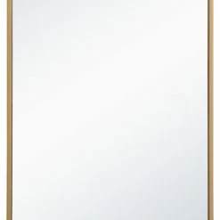 Hot Sale 🛒 Elegant Furniture & Lighting Elegant Decor MR41828BR Metal Frame Rectangle Mirror, 18"x28", Brass 🔔